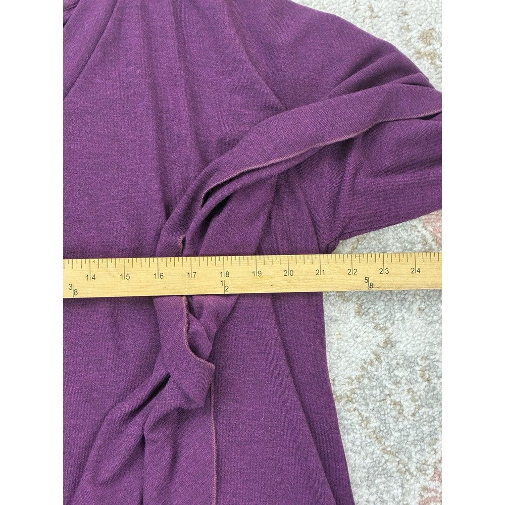 Soft Surroundings Slouchy Purple Knit Pullover High Low Curved Hem V-Neck PXL - Picture 4 of 11